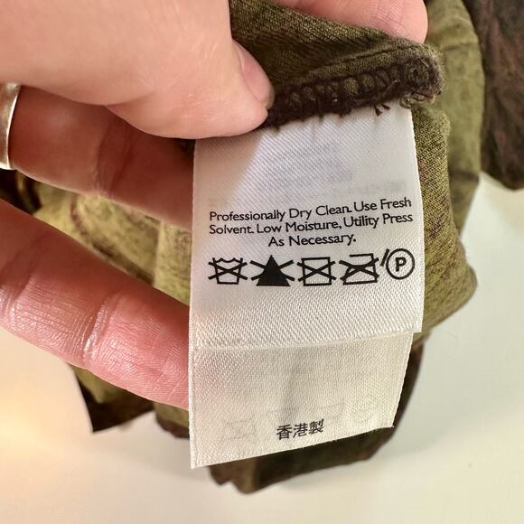 Eddie Bauer Women's Petite 12 Rayon Wool Blend Paisley Button Front Maxi Dress - Picture 4 of 7